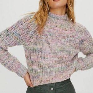 Aritzia Wilfred Free Retrograde Multicolor Knit Cropped Sweater